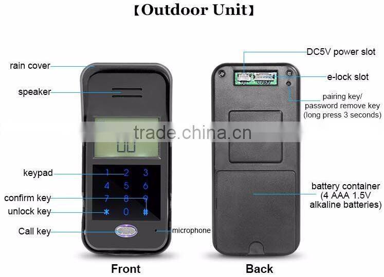 Wireless audio door bell two way audio intercom Duplex intercom for villa and apartments