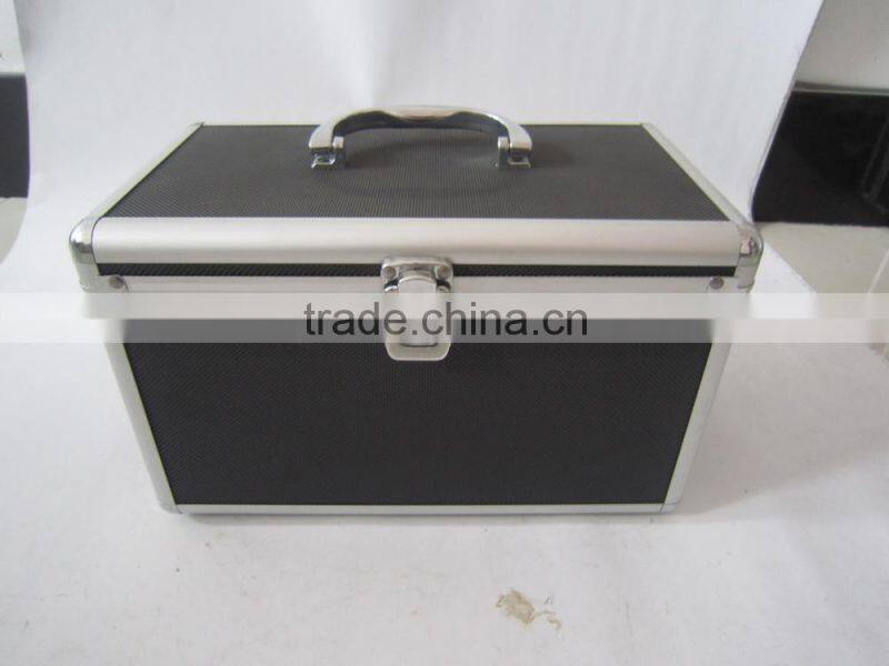 China delux black and black carrying aluminum lock cylinder tool box