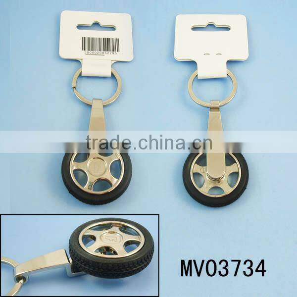 Auto Parts Model Spinning Rubber Wheel Tyre Key Chain