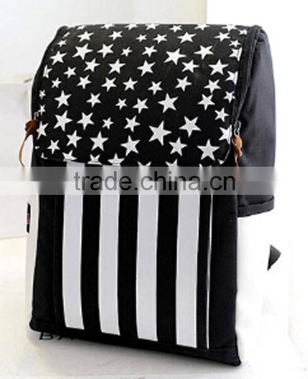 Brand designer european backpack;New francy college union flag strip backpack;