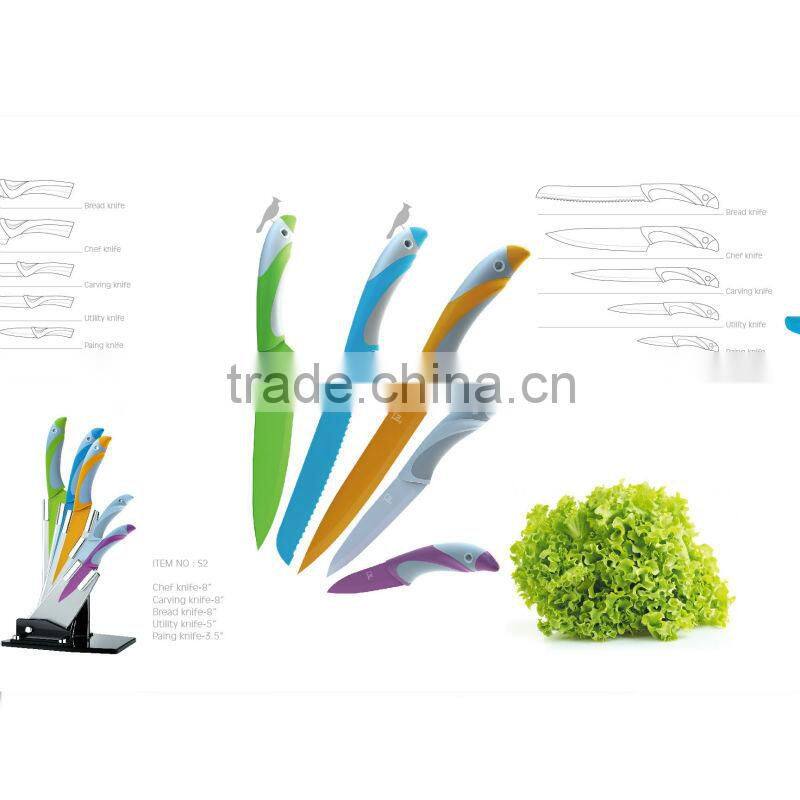 Non stick coating chef knife set MS018