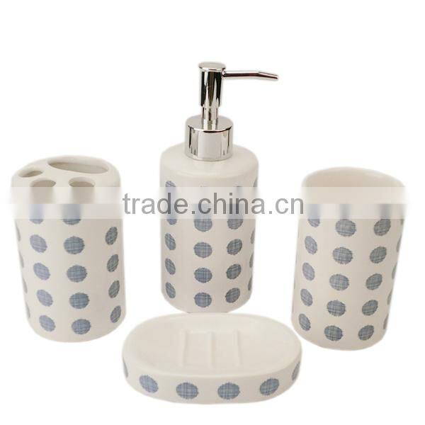 Colourful 4pcs ceramic bathroom accessory set