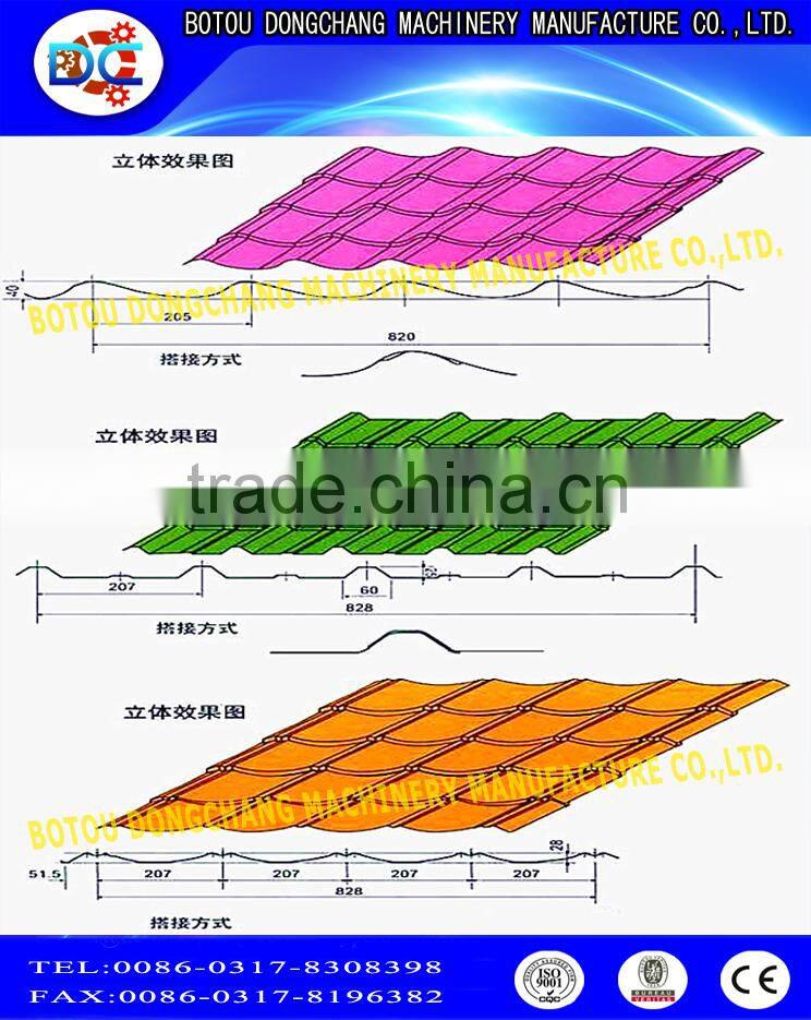 Dongchang popular Galvanized Roofing Profile Sheet Roll Forming Machine Making Trapezoid Sheet