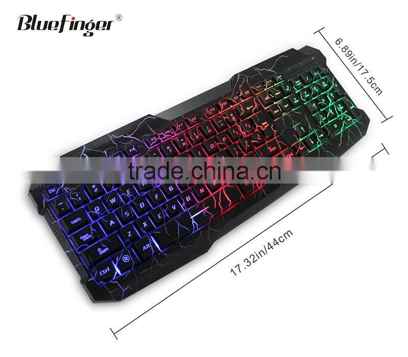 Colorful Cool cheaper USB wired keyboard in rainbow crack parttern