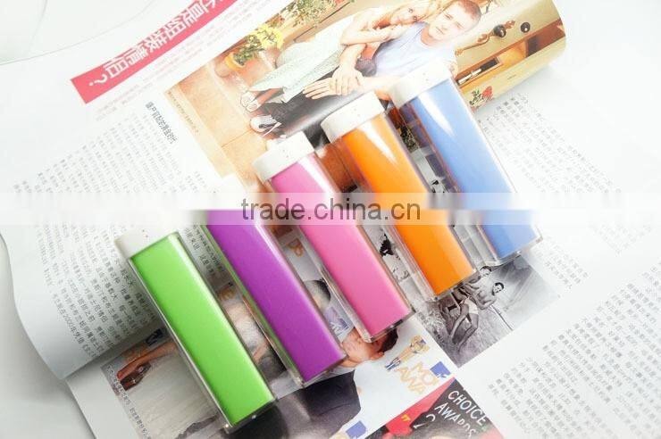 Cheapest transparent plastic lipstick power bank in Shenzhen factory