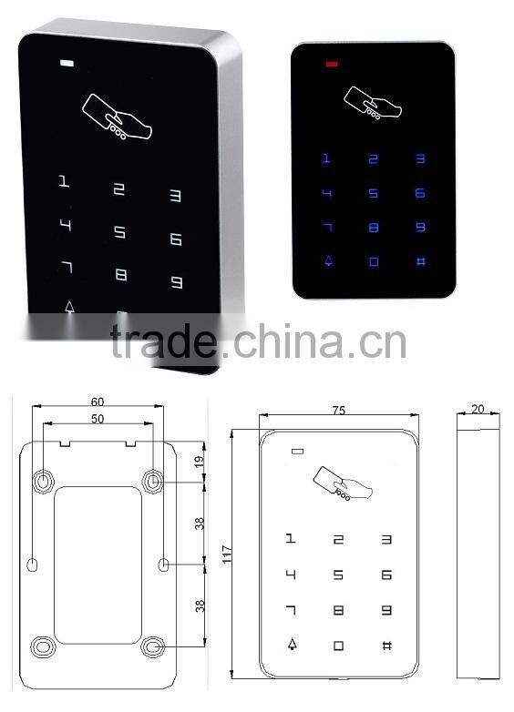 Touch Panel RFID and Password standalone Door Access Control reader