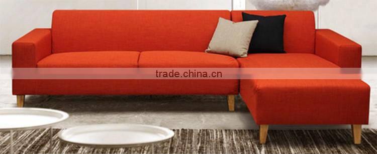 Three Seat Plus Chaise Lounge Couch, Fabric High Rebound Spinge Sofa