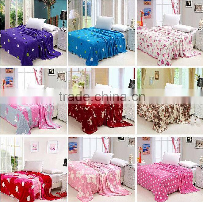 china factory bed sheet printed fabric flannel bedding set