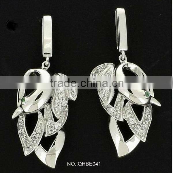 animal style popular design 925 sterling silver with cz earring QHBE041