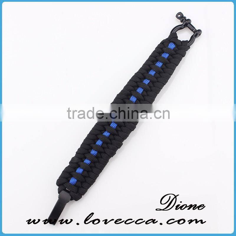 Black Survival Metal Alloy Buckle Paracord Bracelet With Logo