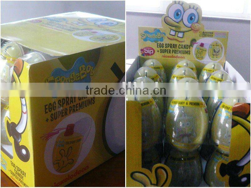 egg shape spray liquid candy