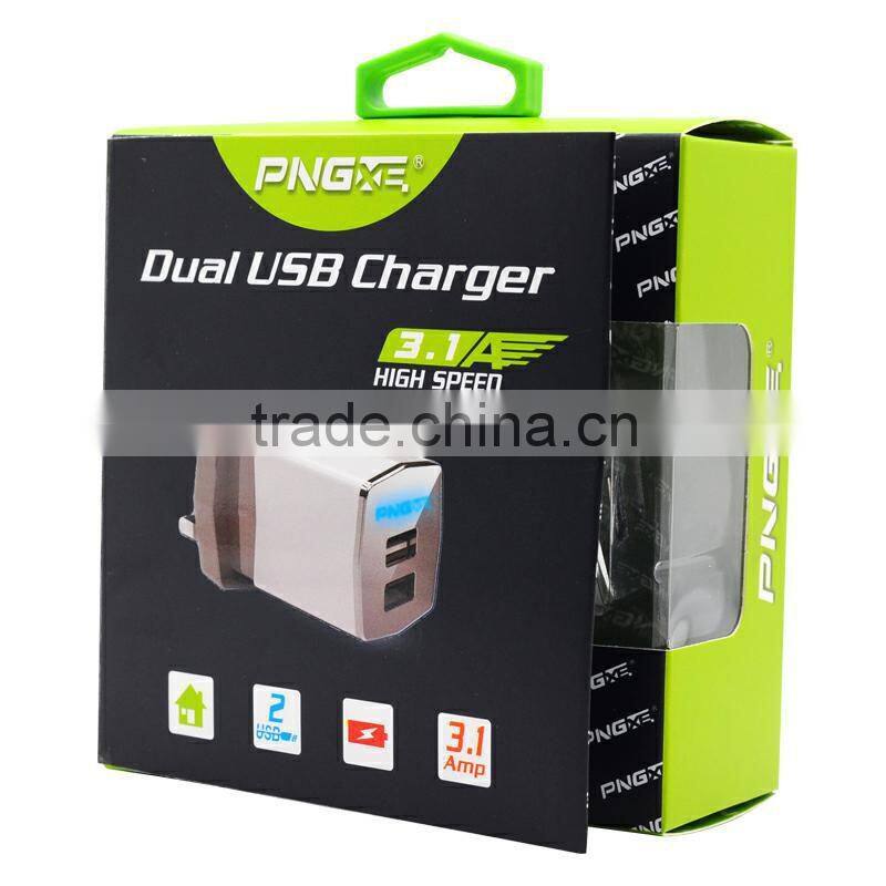 Wholesale 5V 2.1A+1A Universal Portable Dual USB Travel Charger Adapter For All Mobile Device