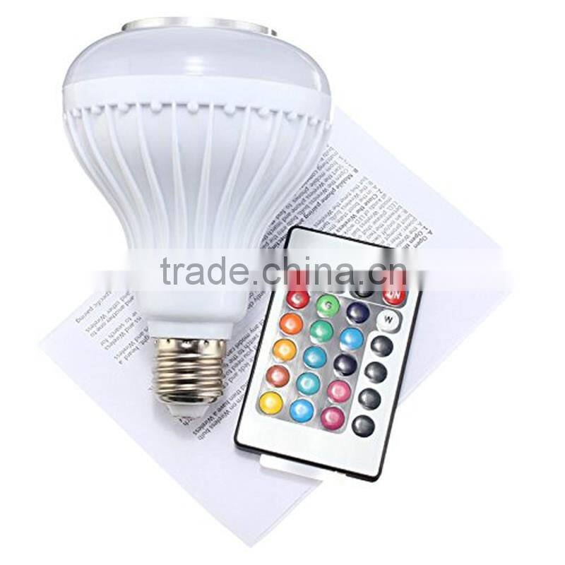 Wireless Bluetooth Speaker +12W RGB Bulb E27 LED Lamp 100-240V 110V 220V Smart Led Light Music Player Audio with Remote Control