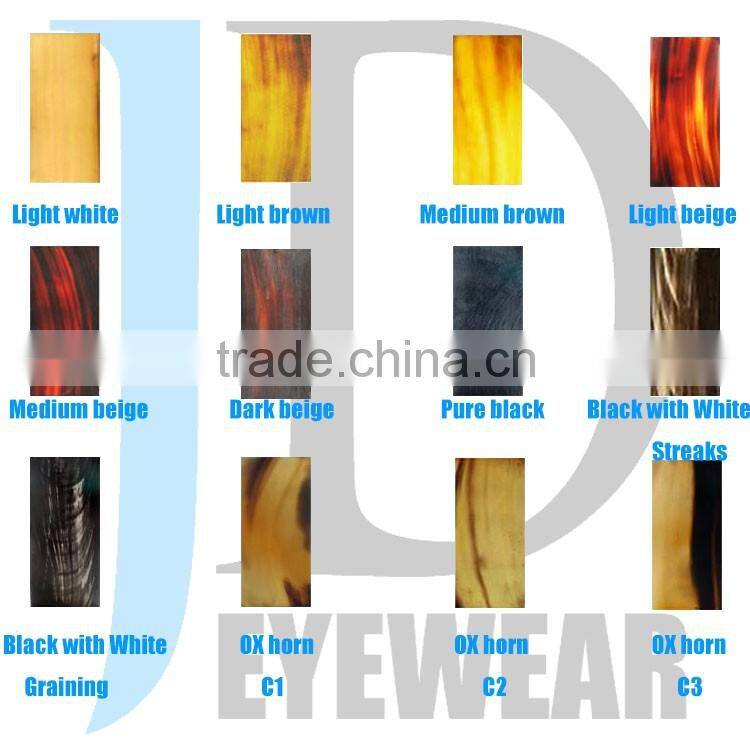 whole black buffalo horn optical glasses semi frame metal strip buffalo horn optical frame