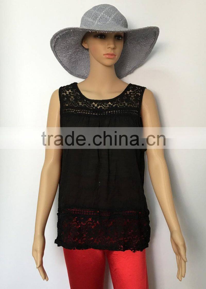 ladies lace tank top women lace vest girl's sleeveless garment girl's tank top sleeveless tops