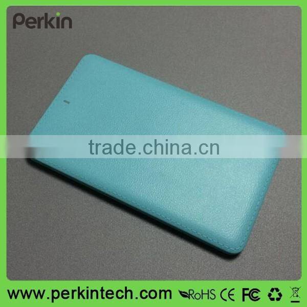 PP502 Factory price high quality oem leather credit card 5000mah power bank
