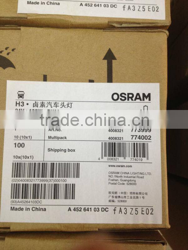 Original Osram H3 24v 100W halogen light (Off-road Vehicle) for Auto lamp