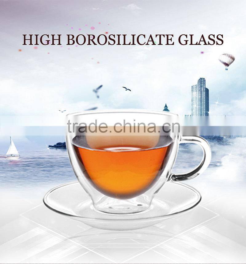 High quality handmade glassware 150ml thick wall coffee cups N6011