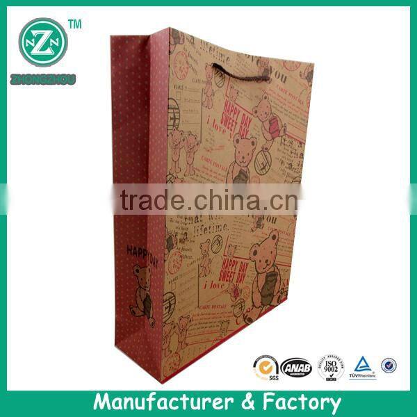 Biodegradable recycled material craft paper shopping bag
