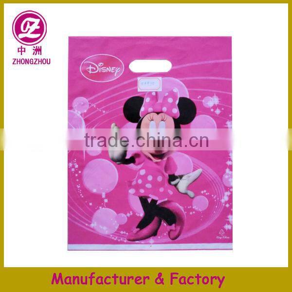 plastic reinforced die cut handle bag cheap price from Guangzhou manufacturer