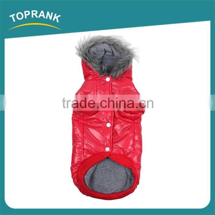 Fashion red blue pet dog clothes cotton winter dog clothes with hat
