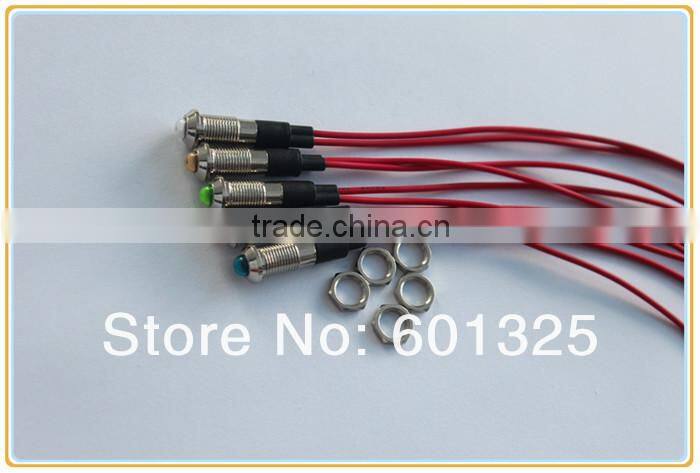 8mm LED color changing indicator light with 20cm wire
