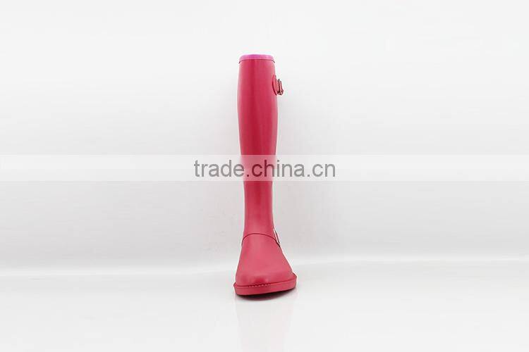 2016 Top quality 100% Natural Rubber Solid Color rain boots women