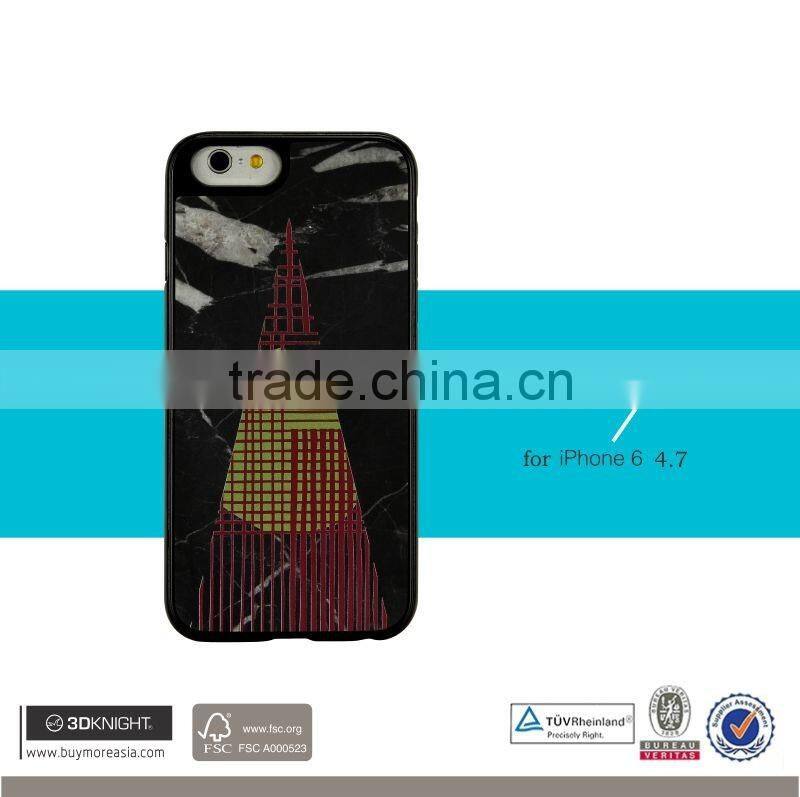 2016 unique Stone painting pattern 3D cell phone case for iphone 6 4.7" with factory price genuine marble covers