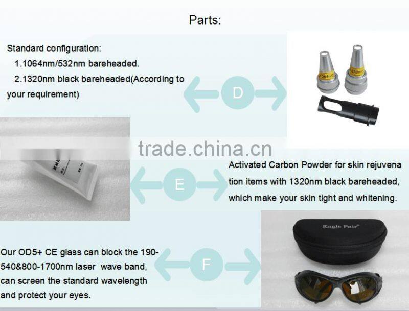 Best laser tattoo removal Q-switch ND-10 YAG laser