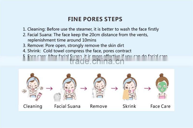 2016 newest negative ion electroic facial water steamer for removal makeup women