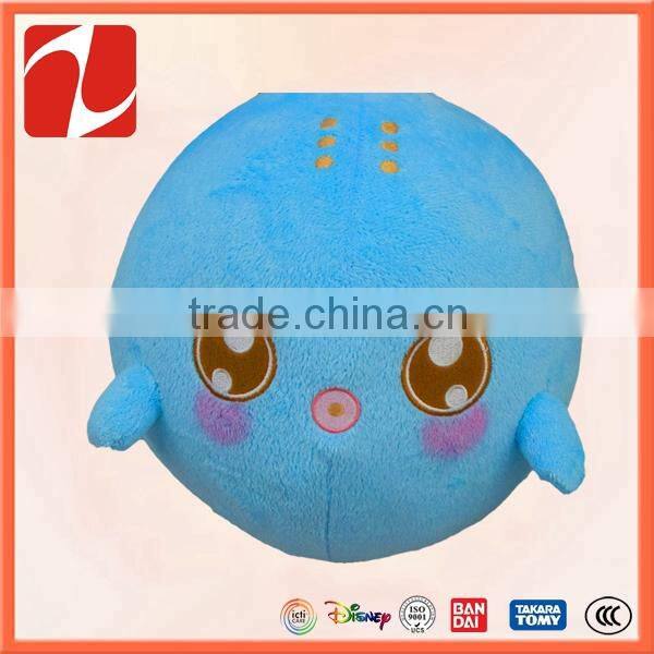 OEM small cute blue round plush fish toy