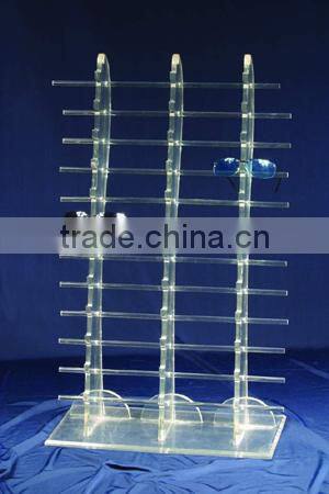White acrylic rotatable 4 face eyeglass /eyewear display holder
