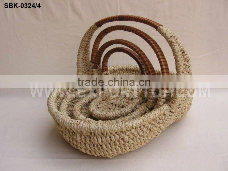 Best selling set of 4 Corn-leaft basket (july@etopvietnam.com)