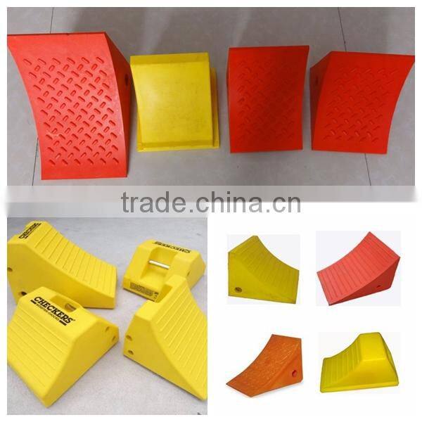 PU wheel chock with handle orange color GT34