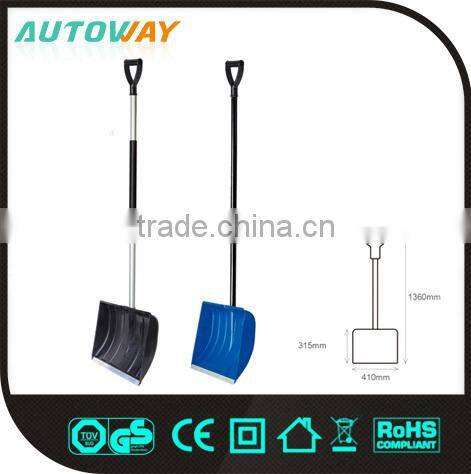 blue long handle,double handle snow shovel