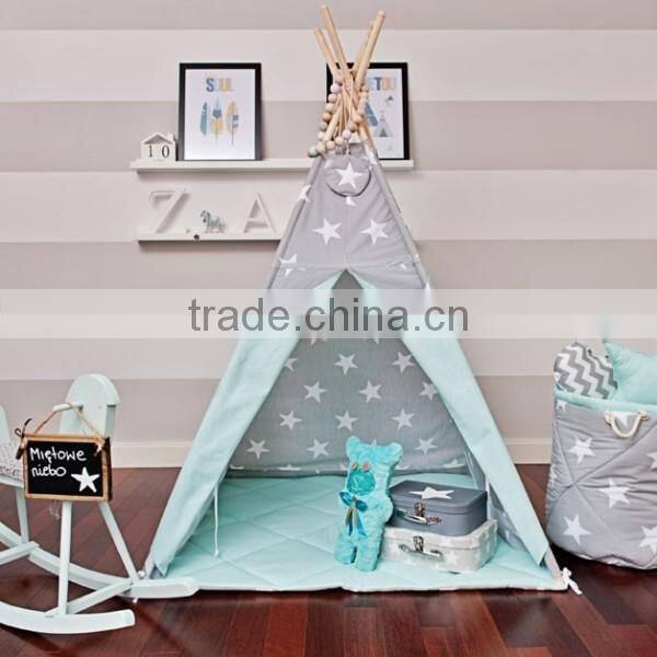 Promotional custom cotton canvas kids children indoor play teepee tent