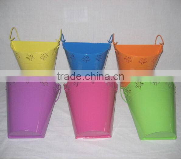 Home decor half round iron wall flowerpot