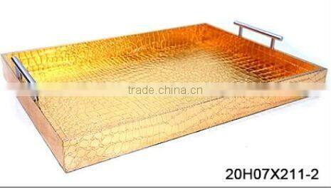 Popular Rectangular Tray with Two Metal Handles