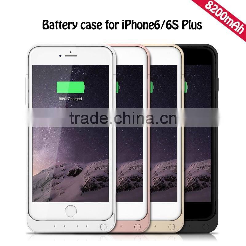 New Arrival Powerful 8200mAh Battery Case For iPhone6/6s Plus Coloful Back Battery Case For Mobile Phone