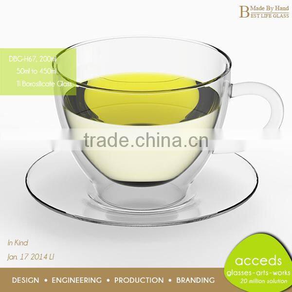 Decorative Unique Design Latte Coffee Glass Mug