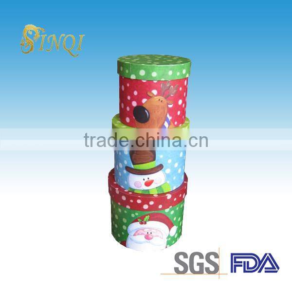 2014 new arrival christmas storage round cardboard gift box
