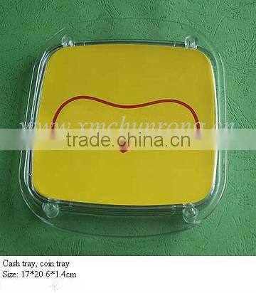 plastic coin tray, money tray, plastic cash tray