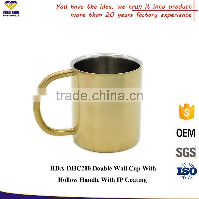 Custom Double Wall Gold Stainless Steel Cup