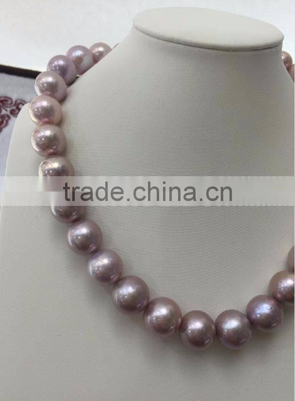 Wholesale 11-12 mm Purple Round Freshwater Loose Pearl Jewelry Necklace