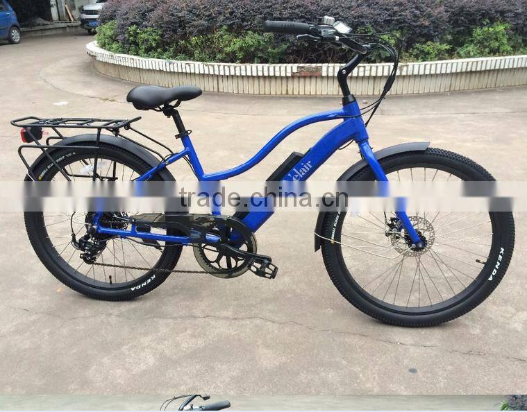 26 inch beach cruiser electric bike with hidden battery adult chopper bicycle beach cruiser bike