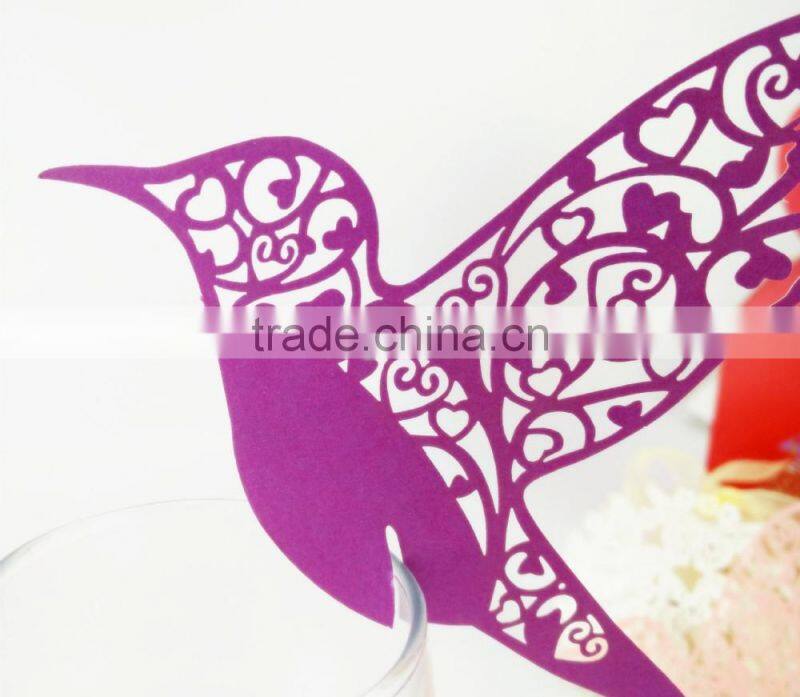 paper wine glass card laser cut wedding invitation card