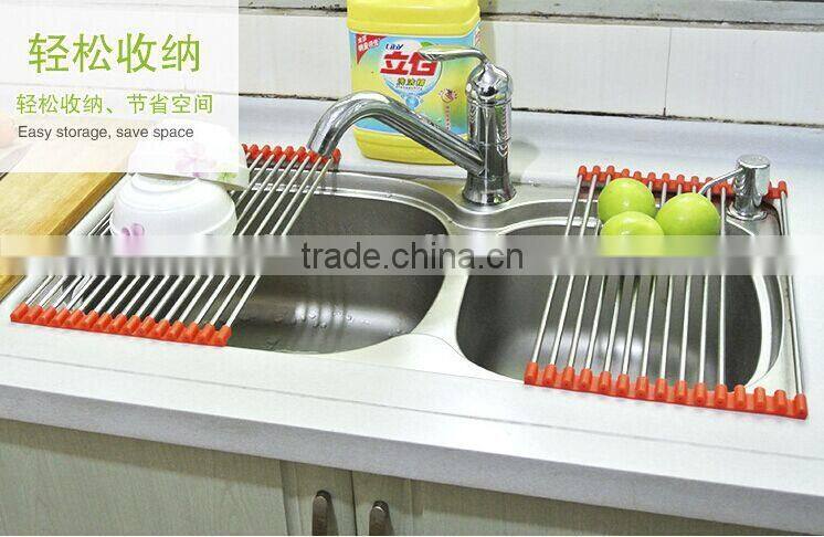 Stainless steel Kitchen Storage Rack Foldable Draining Rack