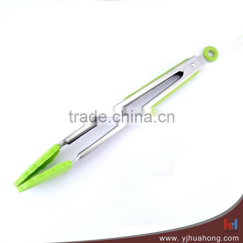 FDA silicone baking tongs,pastry tongs,food tongs with TPR grips handle HFT-S05C