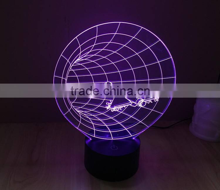2016 creative colorful touch panel round base colorful USB 3D acrylic lamp led night light for Christmas