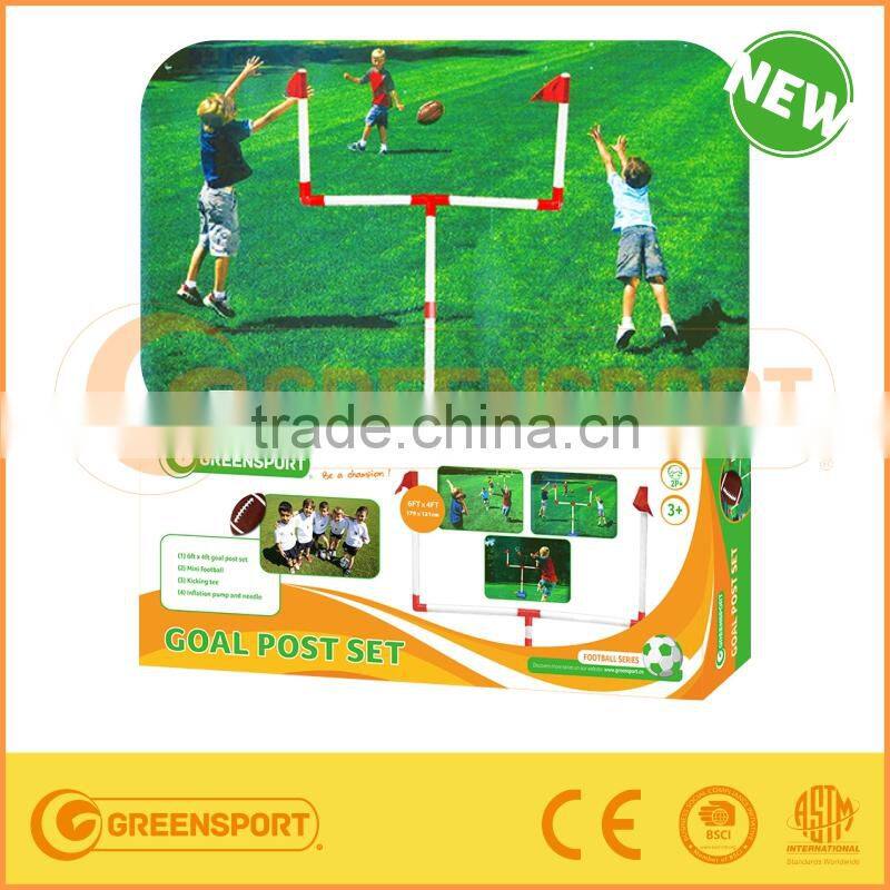 The targets with rugby and flags for outdoor activities
